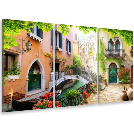 Tableau triptyque Tableau photo illustrée hôtel ca dei conti - 90x60 cm (1/5)