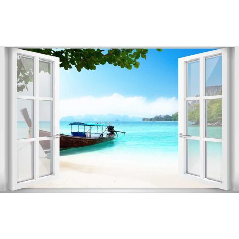 Tableau Deco Bateau à Krabi Thailande - Made in France - 80x50cm (1/5)