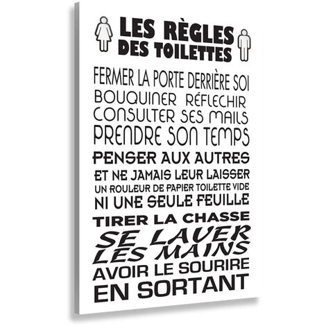 Les règles des WC 1 - Tableau Deco, fabrication française , 50x80 cm