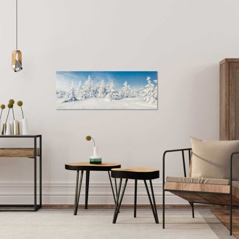 Tableau Neige fraiche au sommet - 80x30cm - made in France