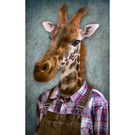 Tableau Tête de girafe habillée - 50x80cm - made in France (1/5)