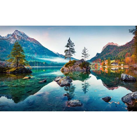 Tableau Lac Hintersee en automne - 80x50cm - made in France (1/5)