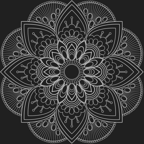 Tableau Rosace en noir et blanc - 50x50cm - made in France (1/5)