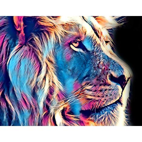 Tableau Lion profil wall - 80x50cm - made in France (1/5)
