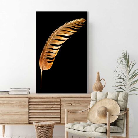 Tableau Plume dorée - 50x80cm - made in France