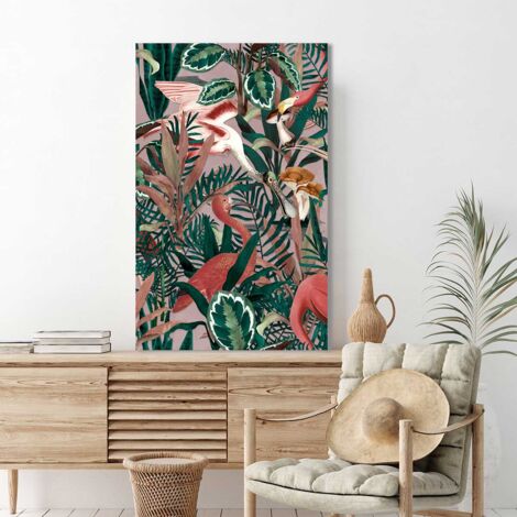 Tableau Osieaux tropicaux - 50x80cm - made in France