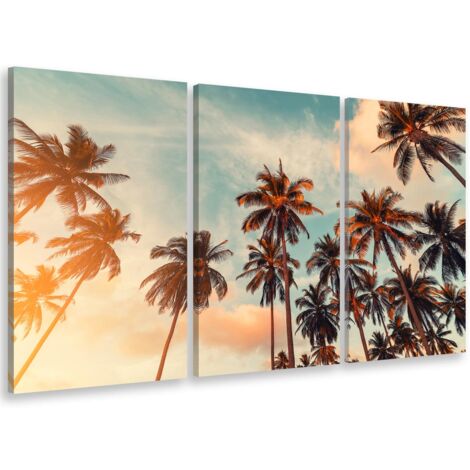 Tableau Sunset palm - 80x50cm - made in France
