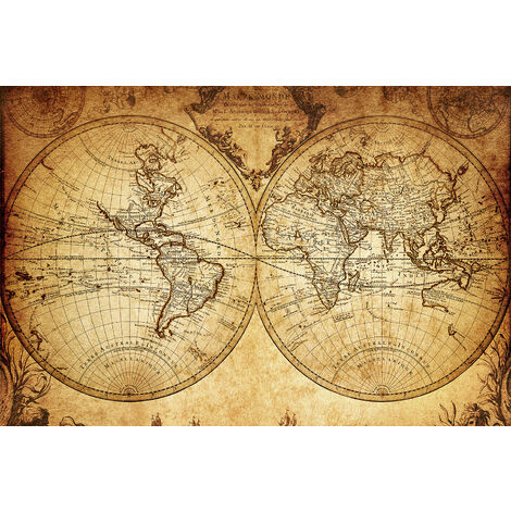 Tableau mappemonde ancienne Toile imprimée (1/5)