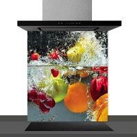 Fond de hotte décorative, fruits et cie multicolore 60x70 Tableau alu Dibond