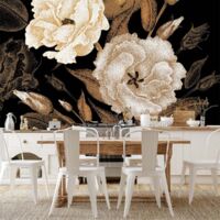 Papier peint panoramique fleurs bouquet vintage papier peint