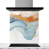 Fond de hotte décorative, bleu ethere multicolore 60x70 Fond de hotte