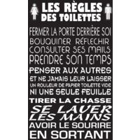 Les règles des WC 1 - Tableau Deco, fabrication française , 50x80 cm
