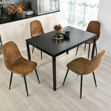 Table à manger industrielle bois et métal noir 150cm - DETROIT