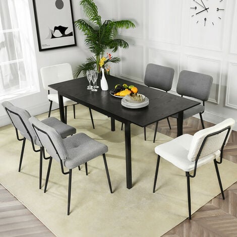LUXS Design unique Table à manger pliante Noir de 4 à 6 personnes