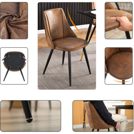 MEUBLE COSY Lot De 6 Chaises De Salle à Manger Vintage Fauteuil Assise