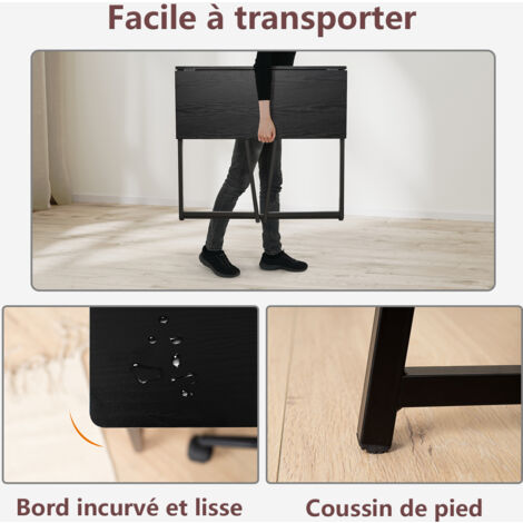 Bureau D'Ordinateur 120x60 Cm - Blanc, Étagère Basse, Pied En Acier V - Pour Bureau à Domicile, Étude, Petit Espace