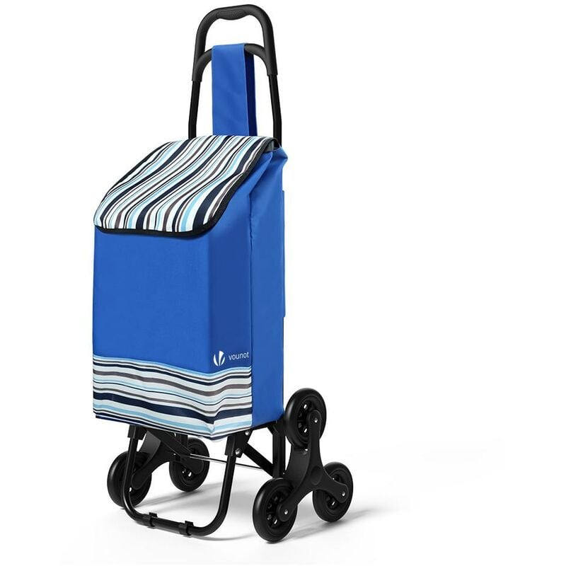 VOUNOT Carro Compra con 6 Ruedas para Subir Escaleras, 32L, Azul