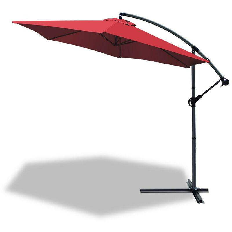 VOUNOT Sombrilla Voladiza Parasol 3m Rojo