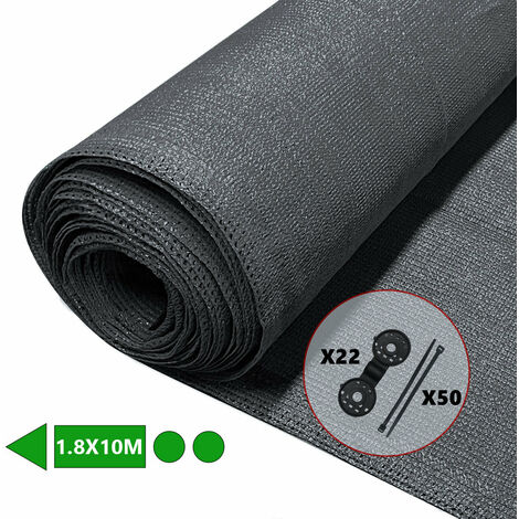 VOUNOT Malla Sombreo y Ocultación 1.8×10m, Valla Privacidad HDPE, Antracita