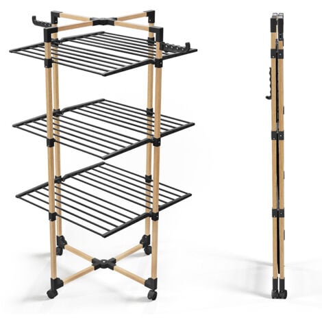 VOUNOT Tendedero de Torre Tendedero Vertical de Pie, Secadora de