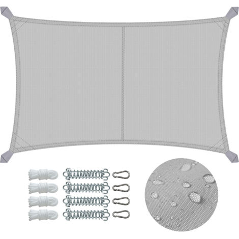 VOUNOT Toldo Vela de Sombra Rectangular 3 x 5 m, Gris