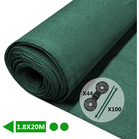 VOUNOT Malla Sombreo y Ocultación 1.8×20m, Valla Privacidad HDPE, Verde