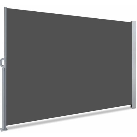 VOUNOT Toldo Lateral Retráctil para Balcón y Terraza, Protección de la intimidad, 160 x 300cm, Gris