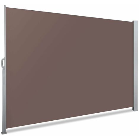 VOUNOT Toldo Lateral Retráctil para Balcón y Terraza, Protección de la intimidad, 160 x 300cm, Marrón