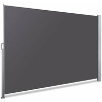 VOUNOT Toldo Lateral Retráctil para Balcón y Terraza, Protección de la intimidad, 180 x 300cm, Negro-Antracita