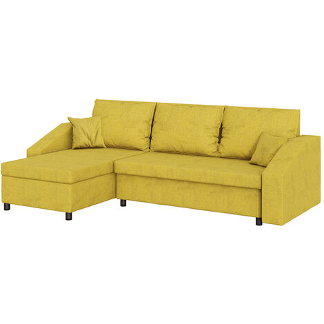 Selsey Morabod - Minimalist Corner Sofa Bed with Storage / Yellow