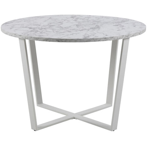 Selsey Adhafera - Minimalist Round Dining Table - 110 cm - White