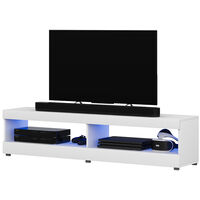 Selsey Viansola TV Stand 100 cm White Matt / White Gloss with LED Lighting