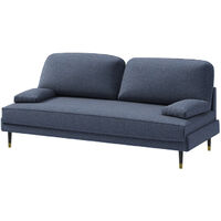 Selsey Kachave - Modern Sofa Bed with Navy Blue Water Repellent Upholstery and Black / Gold Feet
