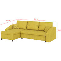 Selsey Morabod - Minimalist Corner Sofa Bed with Storage / Yellow