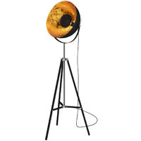 Selsey Gravity - Industrial Floor Lamp Black / Gold 170 cm
