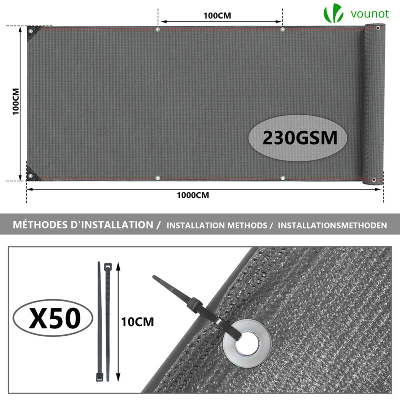 Rete Ombreggiante 7x10 Metri – Protezione UV 50-55%, Per Giardino, Balcone, Piscina E Serre