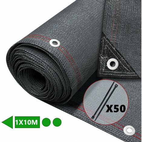 VOUNOT Rete Ombreggiante 1×10m, Telo Frangivista Recinzione Giardino HDPE 230g/m², Antracite