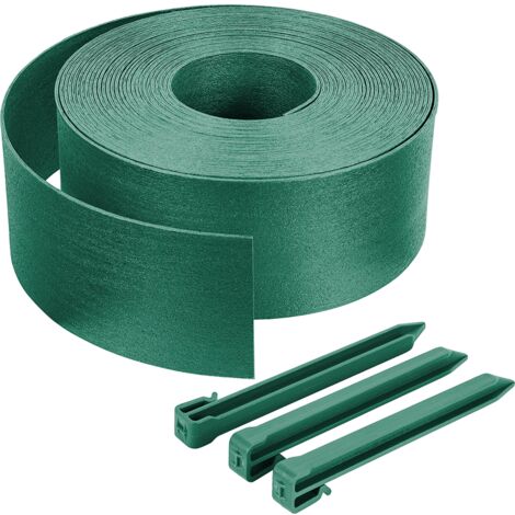 VOUNOT Bordo Giardino Flessibile con Picchetti, Bordi Aiuole Bordura PE, 20m Verde