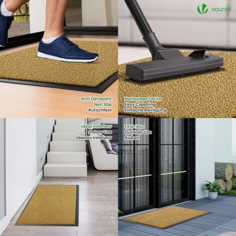 Zerbino In Gomma Antiscivolo, LxP: 80 X 40 Cm Tappetino Per Scarpe Bagnate, Da Ingresso, Con Bordo Alto, Nero, Relaxdays | Leroy Merlin