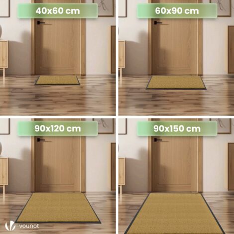 Zerbino Ingresso Casa Beige 60x90cm | Tappeto Antiscivolo Per Esterno/Interno | Ultra Assorbente E Lavabile | Alto Spessore 6.5mm | Resistente Alle Macchie