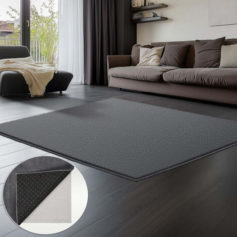 VOUNOT® Tappeto Morbido a Pelo Corto 120x160 cm con Doppio Sistema Antiscivolo, Stile Moderno, Antracite