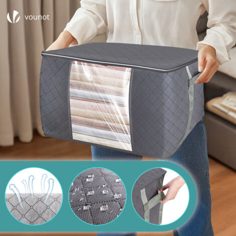 Set 3 Sacchetti Sottovuoto VOUNOT Con Pompa - Salvaspazio Per Vestiti E Biancheria 155L - Foto 3