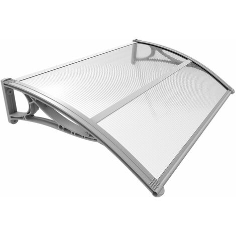 VOUNOT Pensilina Tettoia 120x80cm per Porta Balcone Esterno, Pensilina Alveolare in Policarbonato (1/7)