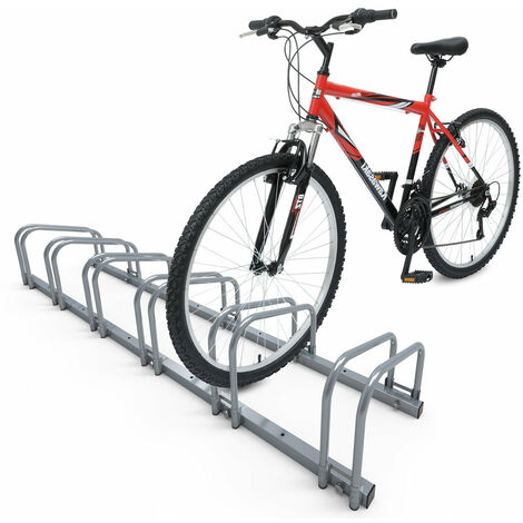 VOUNOT Rastrelliera per Biciclette, Rastrelliera Portabici, Installazione a pavimento e parete, 6 Posti, Argento