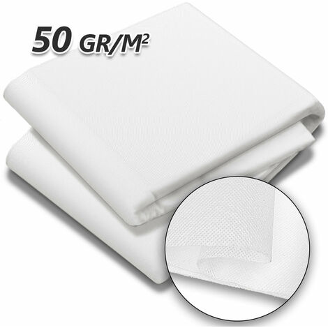VOUNOT Telo Antigelo Piante 1.5x20m, Velo Protezione con 20 Pioli TNT 50g/m², Bianco