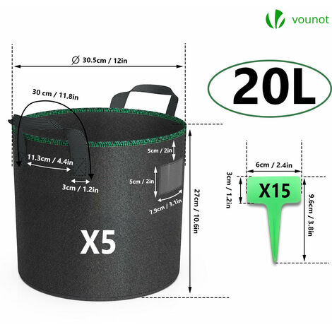 Sacchi Per Piante In Crescita Contenitore Di Tessuto Borse Da 20 Litri 30x27cm 10 Pack 83789066 Sacchi Per Piante In Crescita Contenitore Di Tessuto Borse Da 20 Litri 30x27cm 10 Pack 83789066