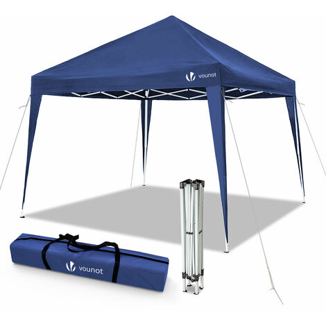 VOUNOT Gazebo Giardino 3x3 m Pieghevole, con 4 Sacchi di Sabbia e Borsa per il Trasporto, Blu