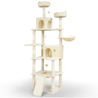 VOUNOT Castello per Gatti XXL con Tiragraffi, Albero per Gatti 215cm, Beige