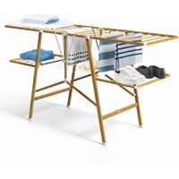 VOUNOT Stendibiancheria da Pavimento, Stendino Pieghevole per Interni, Design Simile al Legno