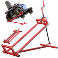 VOUNOT Sollevatore Trattore Tagliaerba Telescopico, Dispositivo di Sollevamento, Carico Massimo 400kg, Rosso